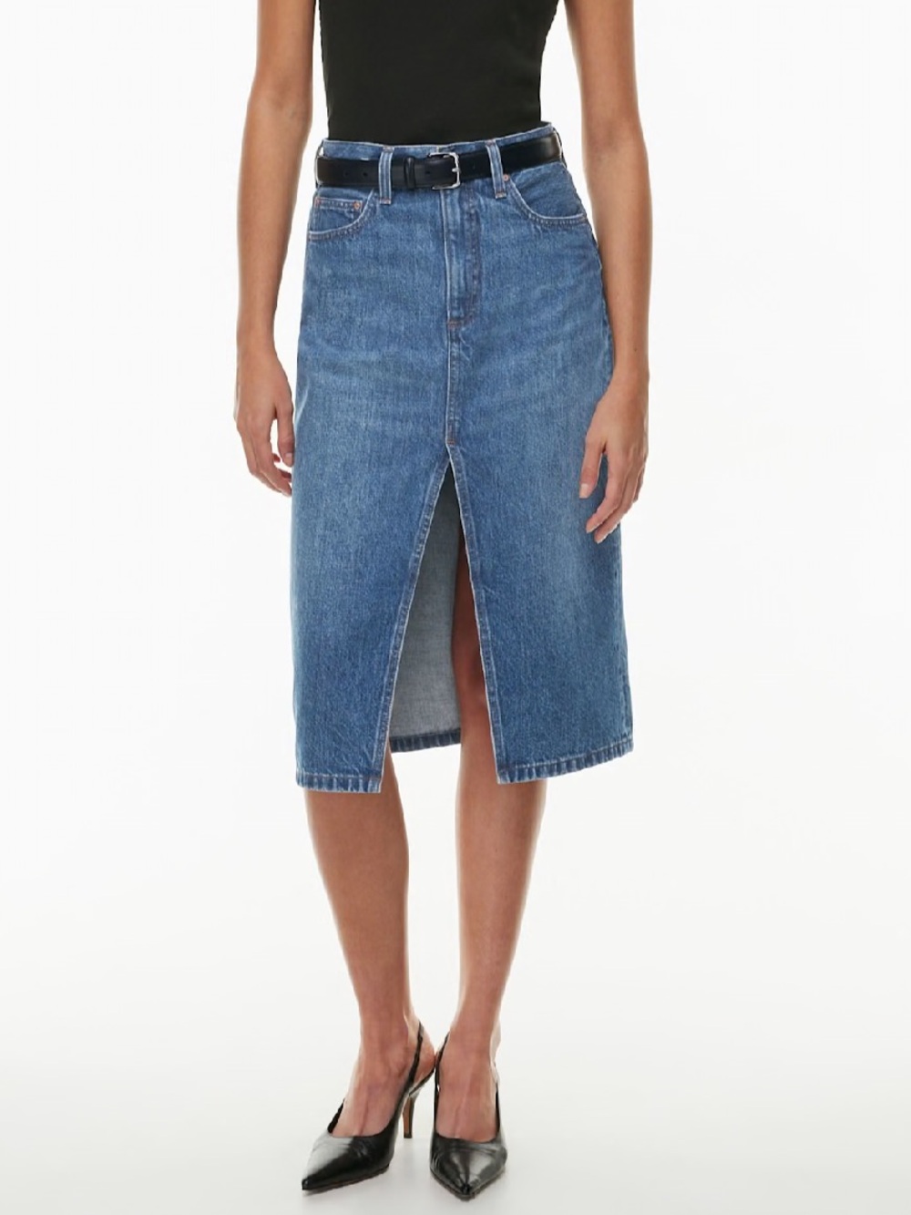 Denim Forum The '90s Halle Jean Skirt